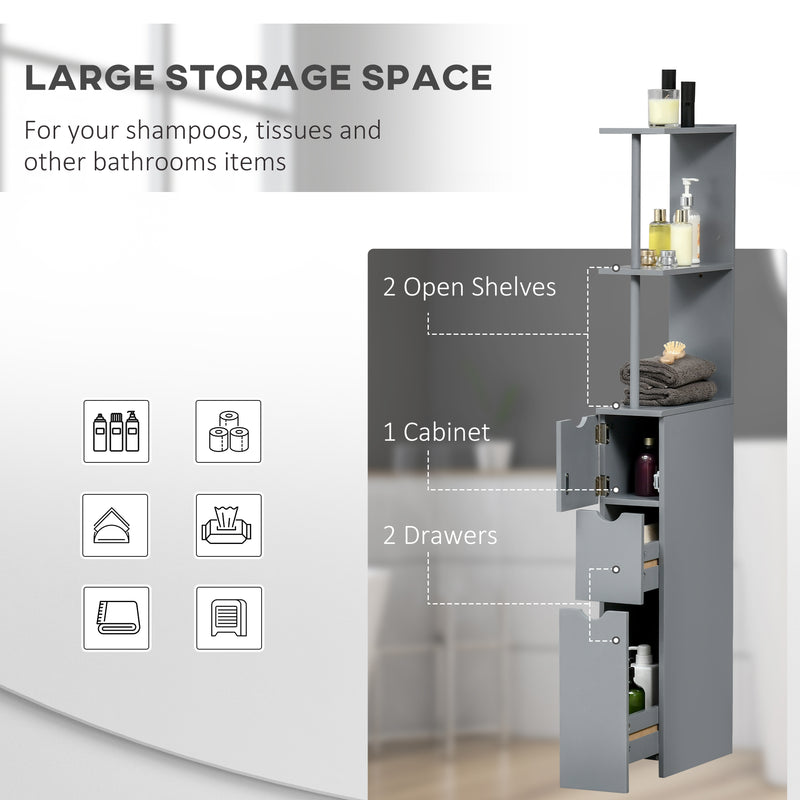 Slim grey bathroom cabinet – image 4