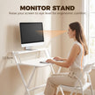HOMCOM 70 cm Folding Computer Desk with Monitor Shelf - White – view 5
