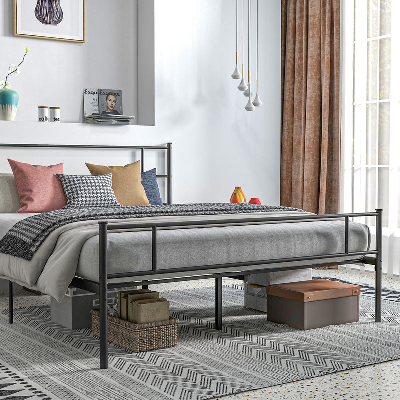 Black king size metal bed frame – image 7