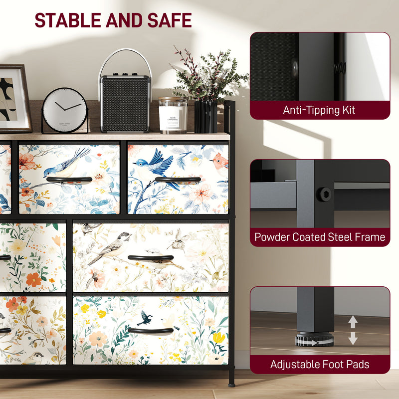 Wide 7-drawer fabric chest of drawers – image 7