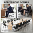 HOMCOM Reception Chair, Conference Meeting Office Chair with Flip-up Armrest, Mesh Backrest, Lumbar Support and Metal – view 7