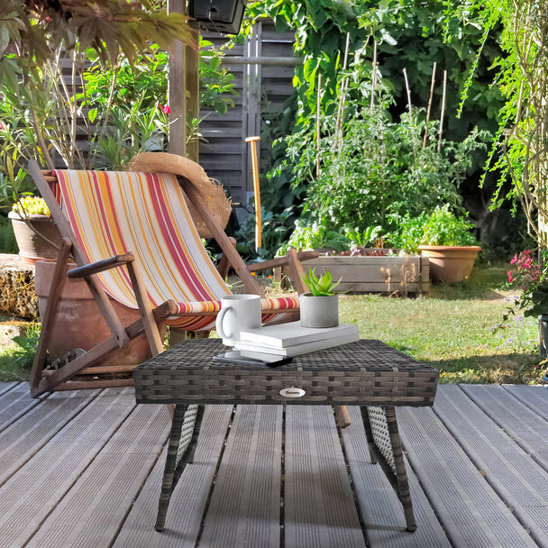 Folding rattan side table – image 2