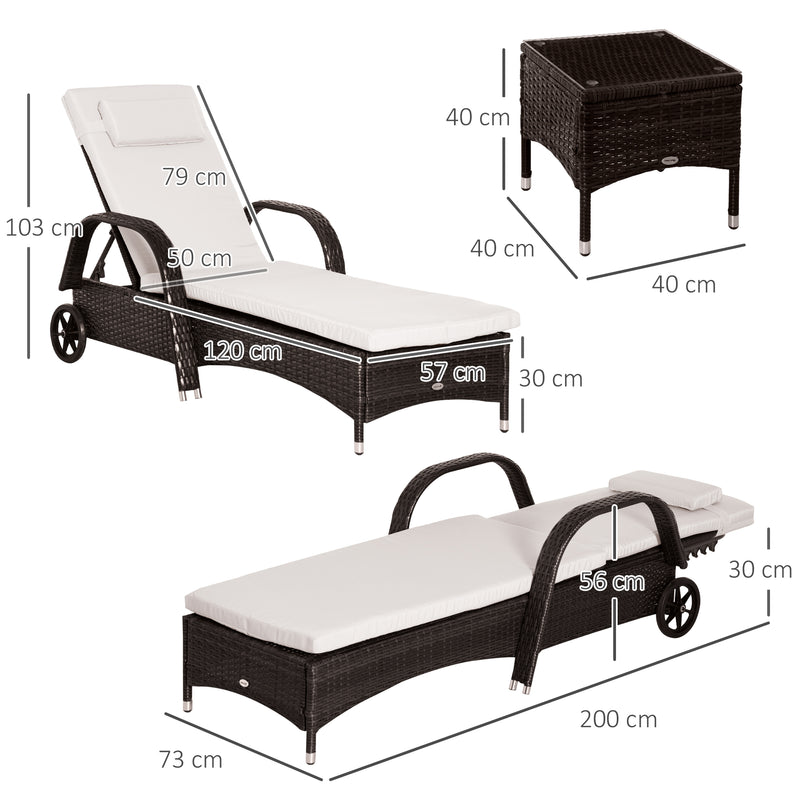 Brown rattan sun lounger set of 2 – image 10