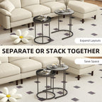 Set of Two Industrial Nesting Tables - Grey