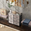 Rustic 6-drawer fabric chest – image 10