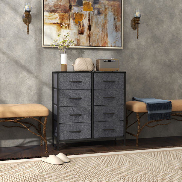 Black 8-drawer fabric chest – image 2
