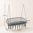 Outsunny Two-Seater Boho Macrame Hammock Swing - Grey – view 3