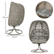 Outsunny Swivel Egg Chair with Cushions, Foldable Basket Seat and Metal Frame, Indoor Outdoor Lounge Chair for Balcony – view 3