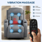 Massage Recliner Armchair, PU Leather Recliner Chair, Grey
