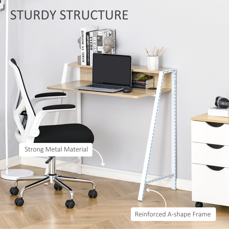 84 cm compact writing desk in white & oak – image 5