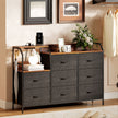 HOMCOM Chest of Eight Drawers, with Charging Station - Brown/Black – view 10