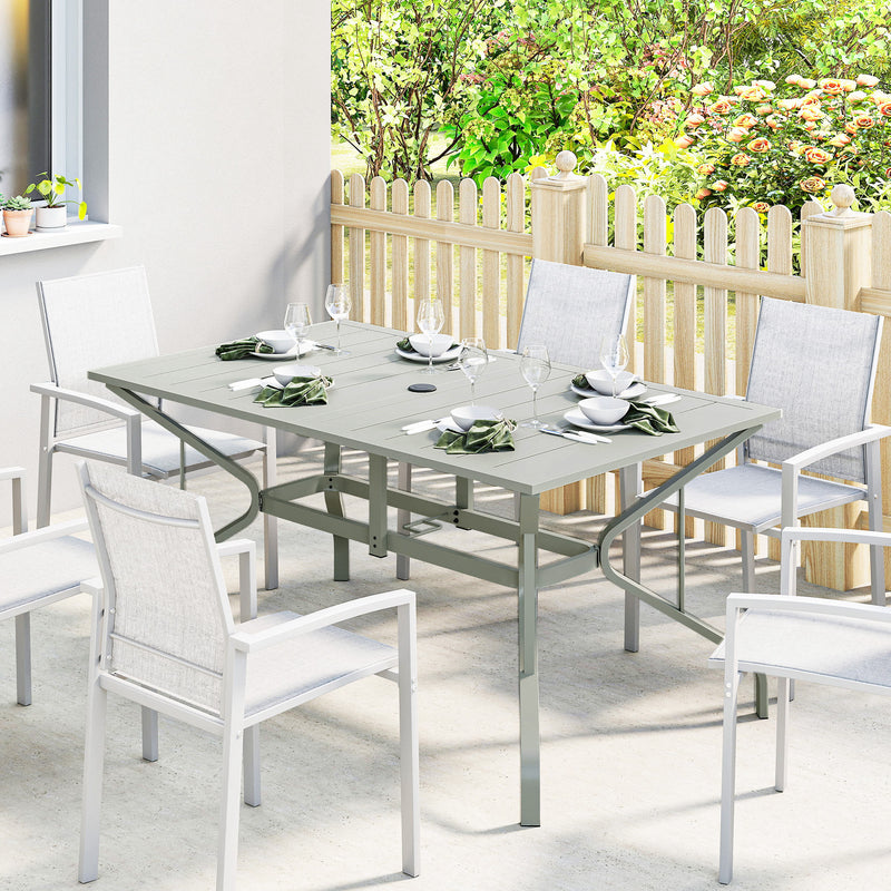 150 x 90 cm steel garden dining table – image 2