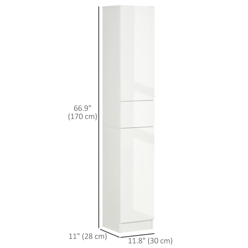 High gloss tall bathroom cabinet – image 3