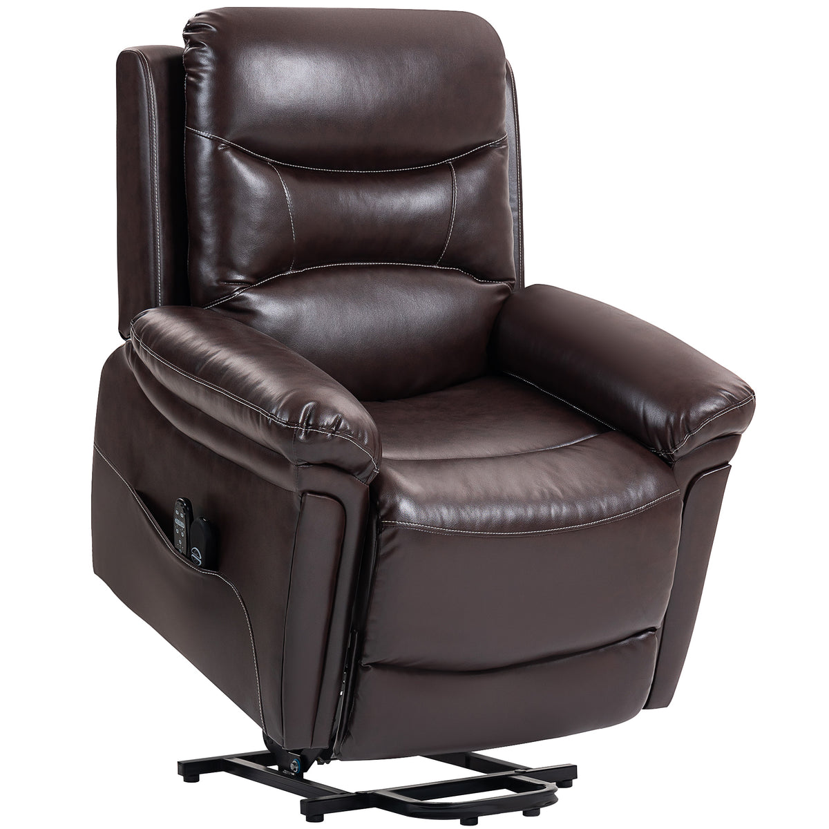 Power Lift Massage Recliner with Heat & USB – Brown