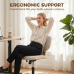 HOMCOM Home Office Desk Chair Rocking Function Ergonomic Swivel Chair with PU Wheels, Light Grey – view 5