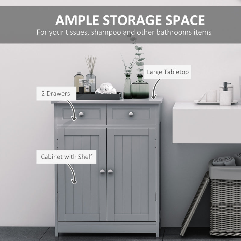 Grey 2-drawer bathroom cabinet – image 4