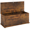 Rustic brown 114-litre storage chest and bed end bench with hinged lid