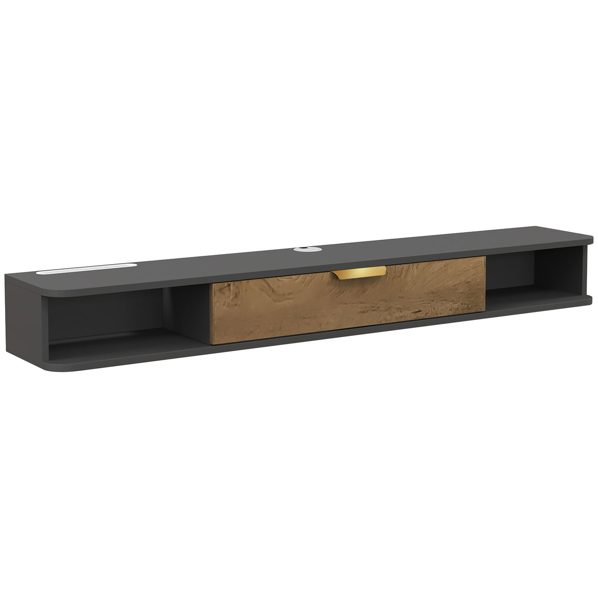 140 cm Floating TV Stand with Storage – Charcoal Grey