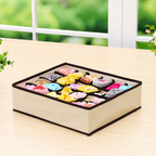 Beige Non-Woven Fabric Underwear Storage Box Set (4 pcs)