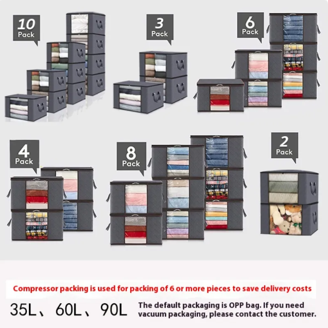 Large Capacity Clothing Storage Bags with Transparent Window