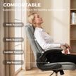 HOMCOM Linen-Look Computer Desk Chair, Executive Office Chair with Flip-Up Armrests and Thick Cushion, Grey – view 4