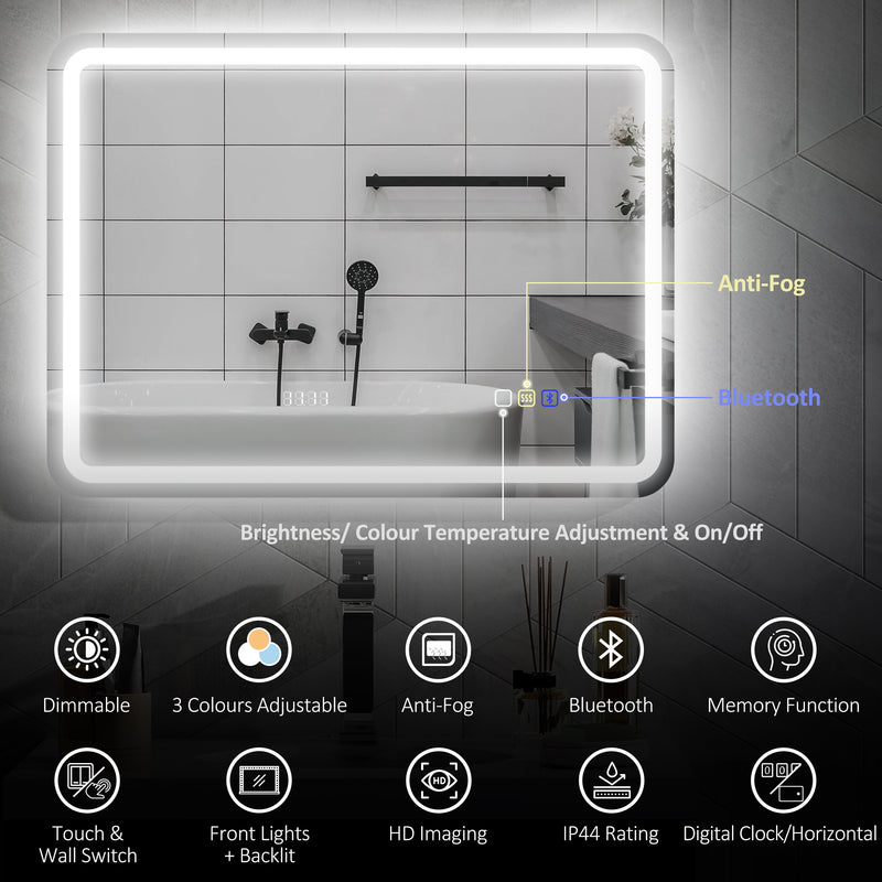 80 x 60 cm Bluetooth speaker mirror – image 4