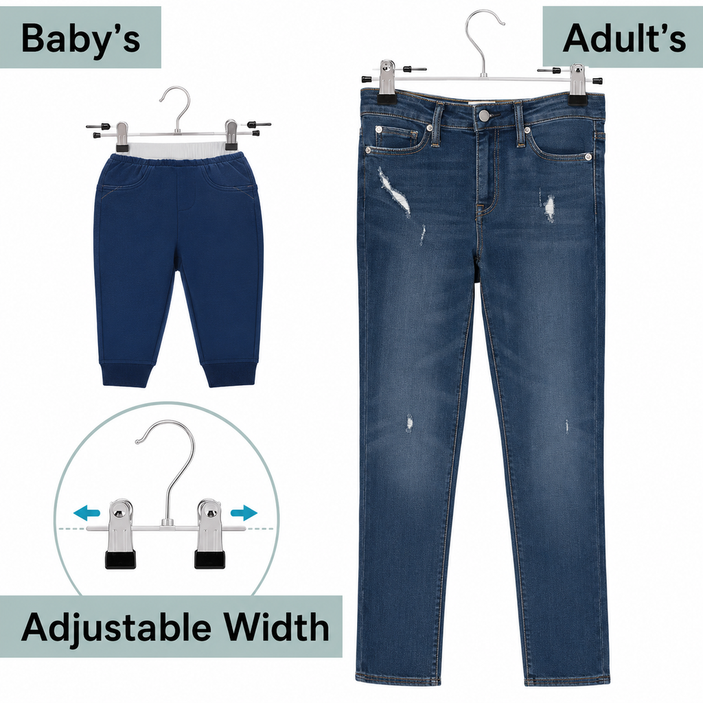 10pcs Non-slip Metal Clothes Hangers with Clips