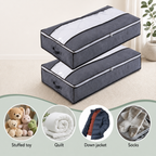 2-Pack Large Underbed Storage Organizers with Viewing Window