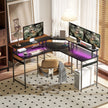 Corner LED desk – black – image 8