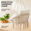 Outsunny Hanging Chair Outdoor Hammock Chair with Soft Cushion, Cotton Rope Boho Style Swing Chair, Hanging Garden – view 5