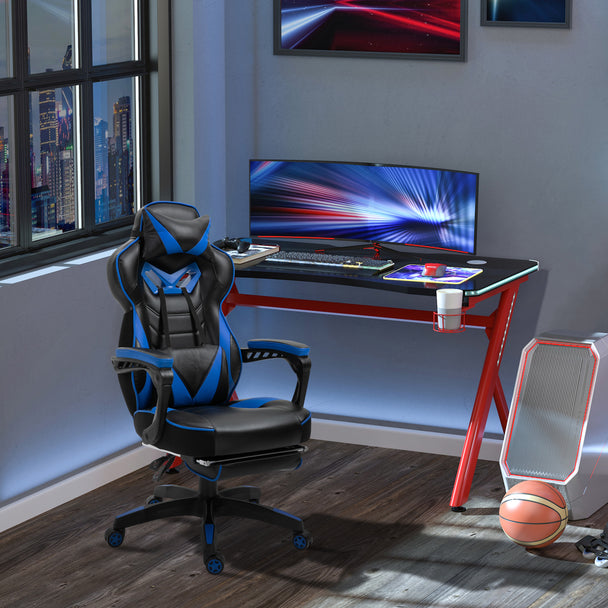 Racing gaming chair with footrest – image 2