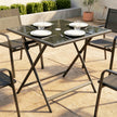 Folding glass top garden table black – image 7