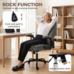 HOMCOM Office Chair, Ergonomic Desk Chair with Flip-up Armrest, Pocket Springs, Swivel Wheels, Adjustable Height, Dark – view 6