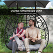 Double rattan egg chair with canopy – image 4