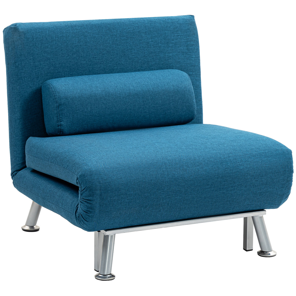 3-in-1 Linen Sleeper Chair Bed – Blue