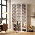 835 CD/500 DVD Storage Unit, Blu-ray Media Storage Shelf with 27 Compartments and 21 Adjustable Shelves, White