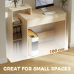 HOMCOM Desk with Storage, Computer Desk with 3 Open Shelves and Drawer, Workstation, Computer Table, Natural – view 6