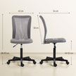 Vinsetto Computer Desk Chair, Mesh Office Chair with Adjustable Height and Swivel Wheels, Armless Study Chair, Grey – view 3