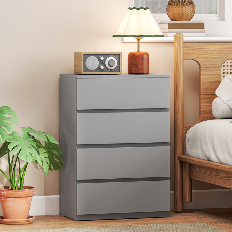 HOMCOM Chest of Drawers, 4-Drawer Storage Cabinets, Modern Dresser, Storage Drawer Unit for Bedroom – view 2