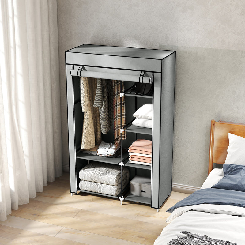 103 cm light grey fabric wardrobe – image 9
