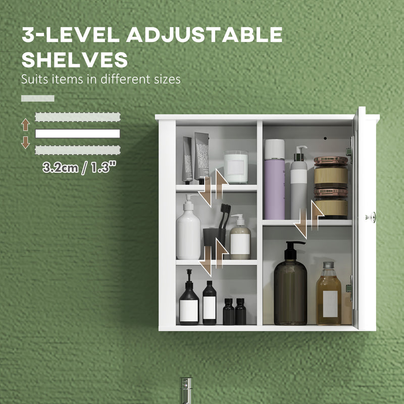 White wall bathroom cabinet with side shelves – image 6