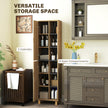 Tall slim wood-effect bathroom cabinet – image 4
