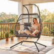 Double rattan hanging egg chair – image 8