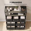 HOMCOM Chest of Drawers, Bedroom Fabric Dresser with 7 Drawers, Storage Organiser Unit with Open Shelves, Grey – view 4