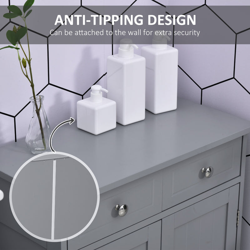 Grey 2-drawer bathroom cabinet – image 7