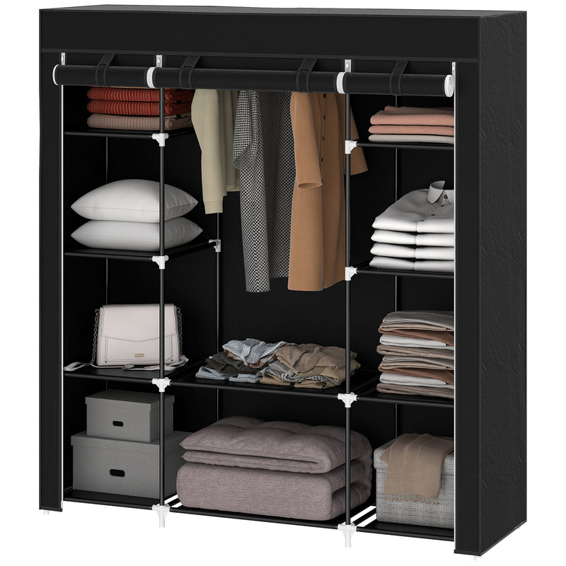 150 cm black fabric wardrobe – image 10