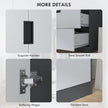 HOMCOM Modern Clothes Storage Cupboard Unit, 3 Drawer 2 Door Wardrobe with Hanging Rod, Grey – view 5