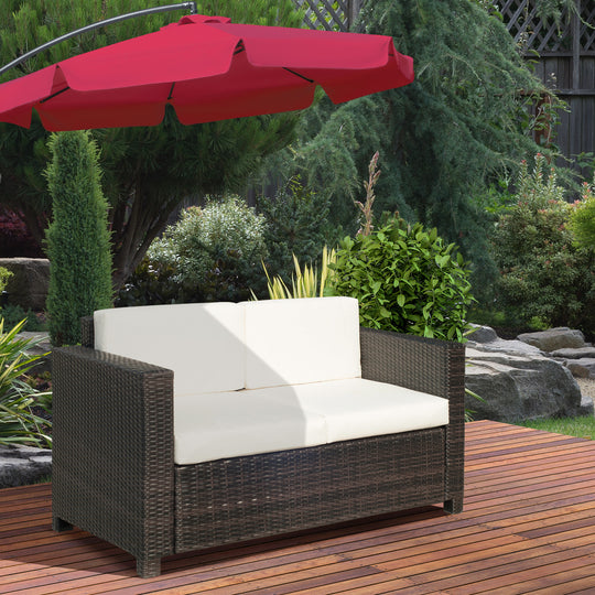 2-seater rattan garden sofa – image 2
