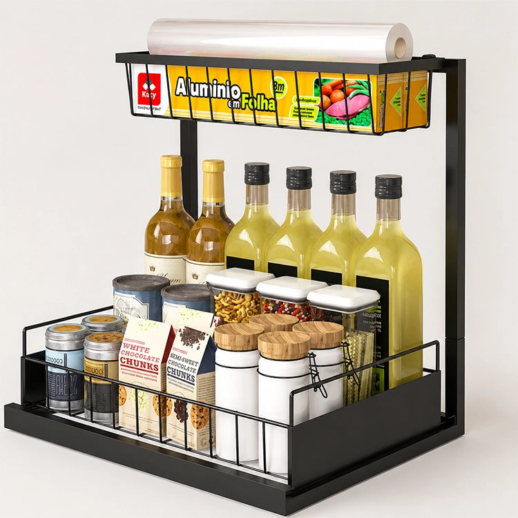 Kitchen Spice Rack & Sink Organiser — Multi-Purpose Metal Storage Rack