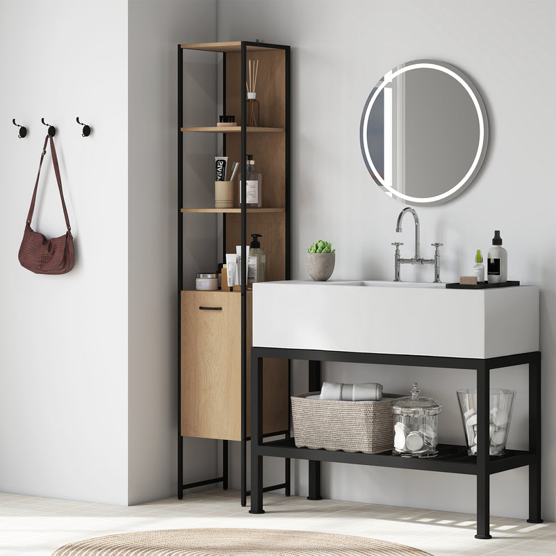 Tall 185 cm natural cabinet on legs – image 2